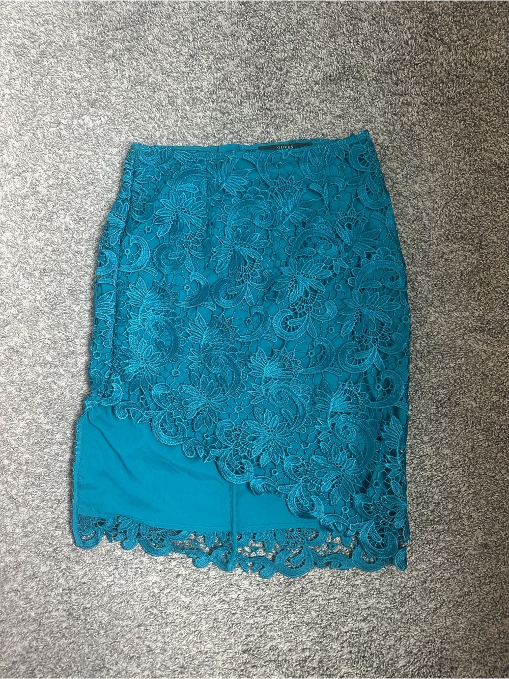 Guess Teal Lace Pencil Skirt